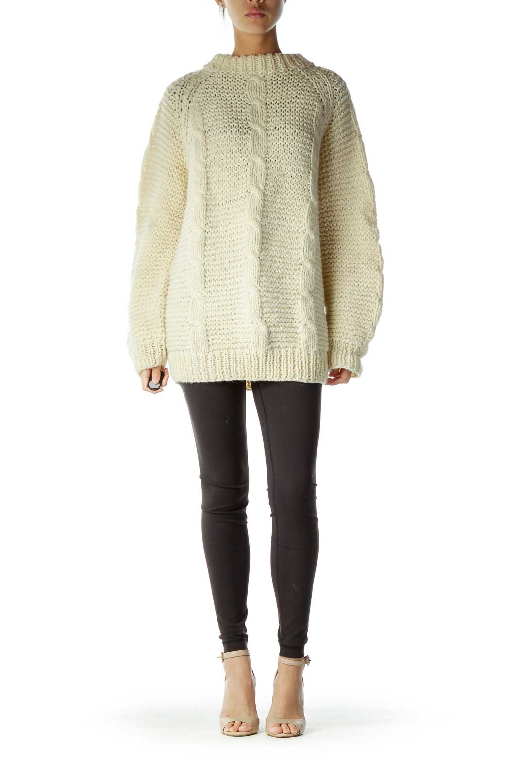 Cream Cable Knit Chunky Sweater