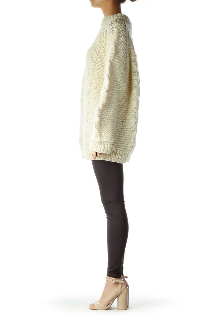 Cream Cable Knit Chunky Sweater