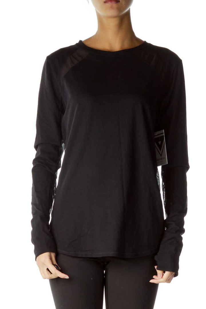 Black See-through Cut Out Sweatshirt