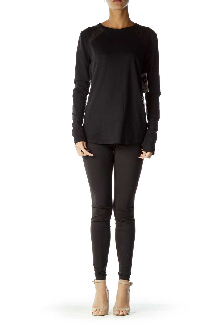 Black See-through Cut Out Sweatshirt