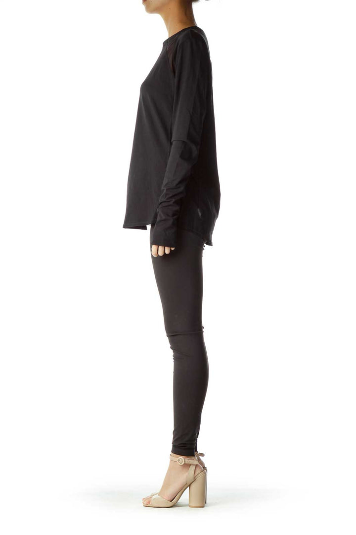 Black See-through Cut Out Sweatshirt