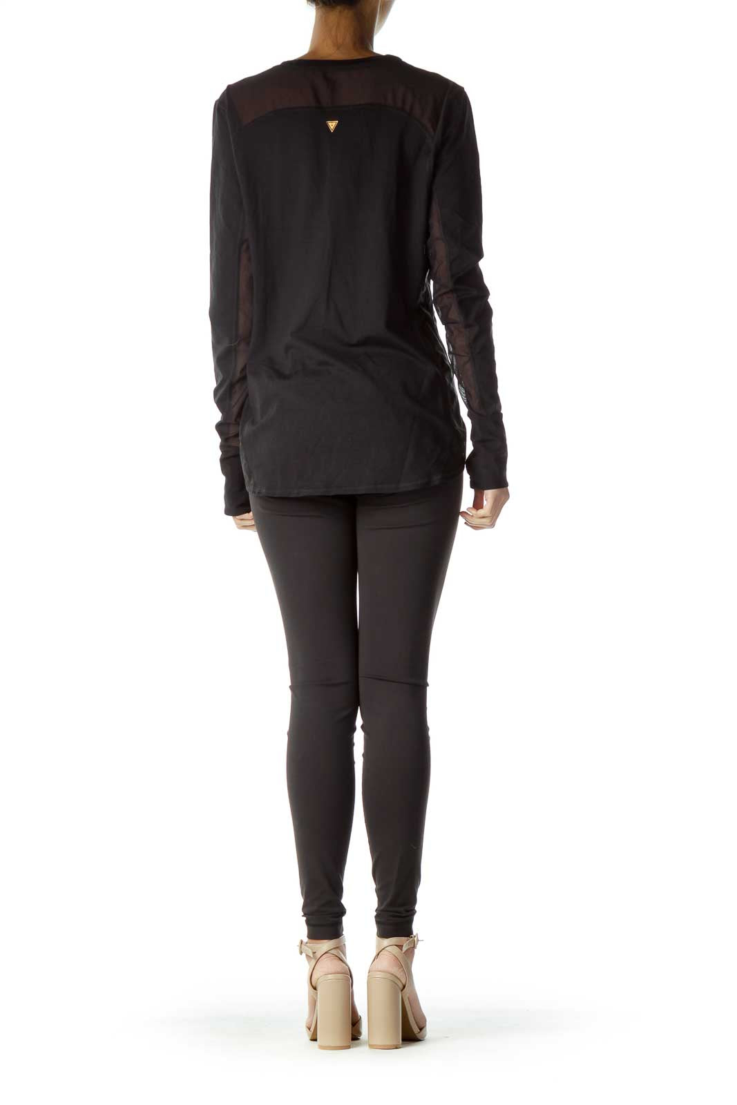 Black See-through Cut Out Sweatshirt