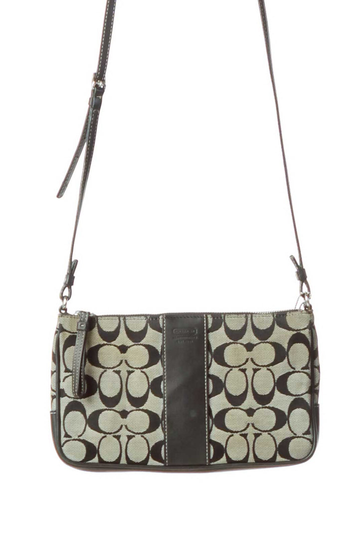 Black Gray Monogrammed Crossbody Bag