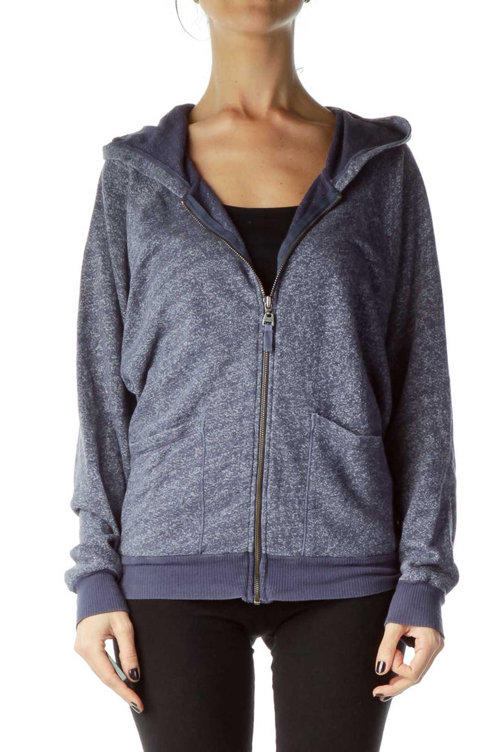 Blue Zippered Hoodie