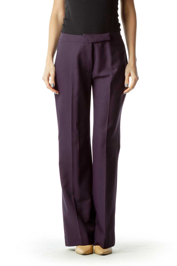 Purple Zipper-Fly Slacks