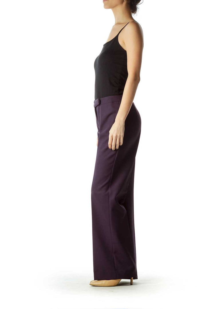 Purple Zipper-Fly Slacks