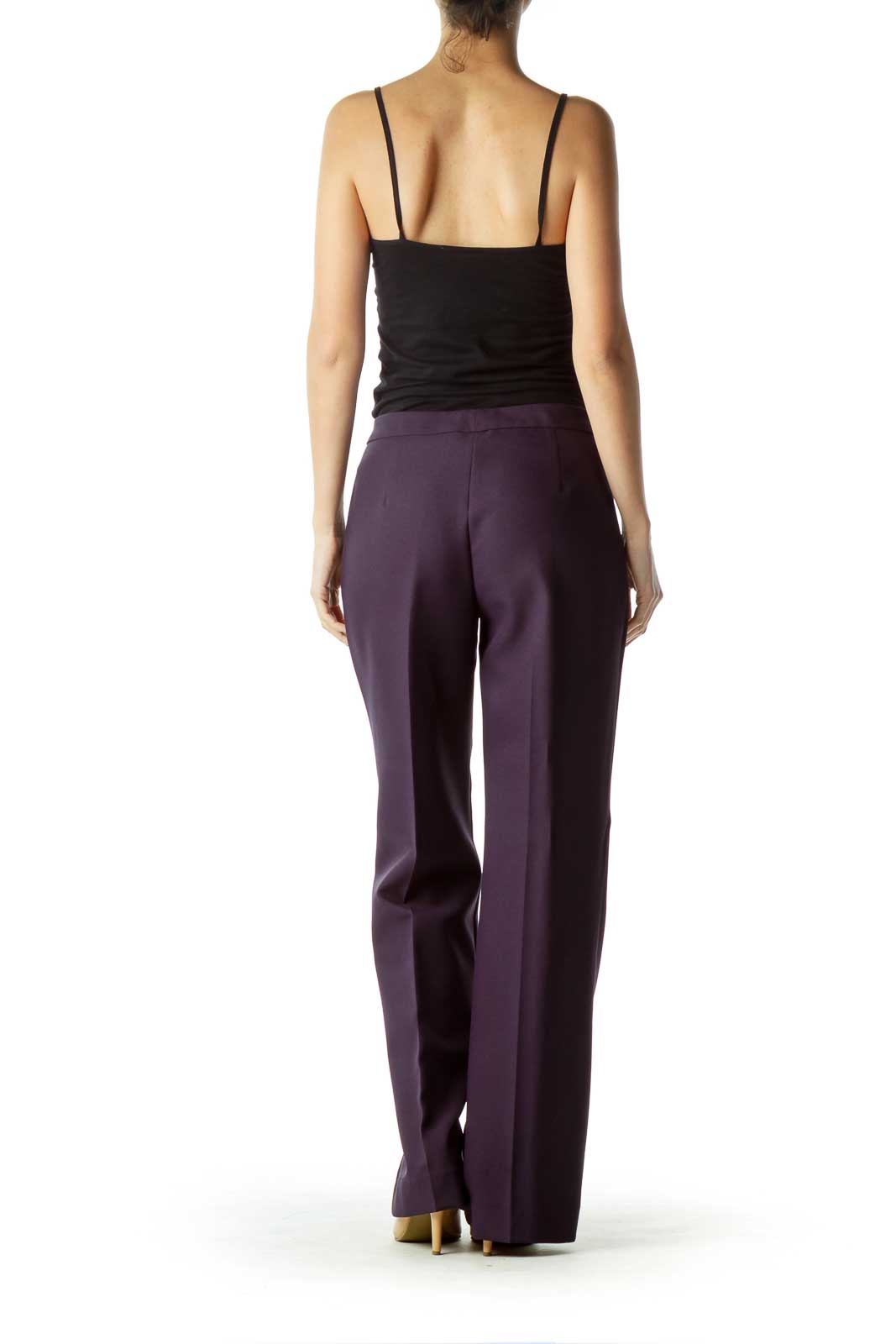 Purple Zipper-Fly Slacks