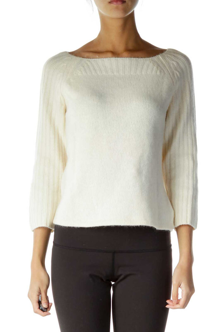 Beige Angora Lambswool Sweater