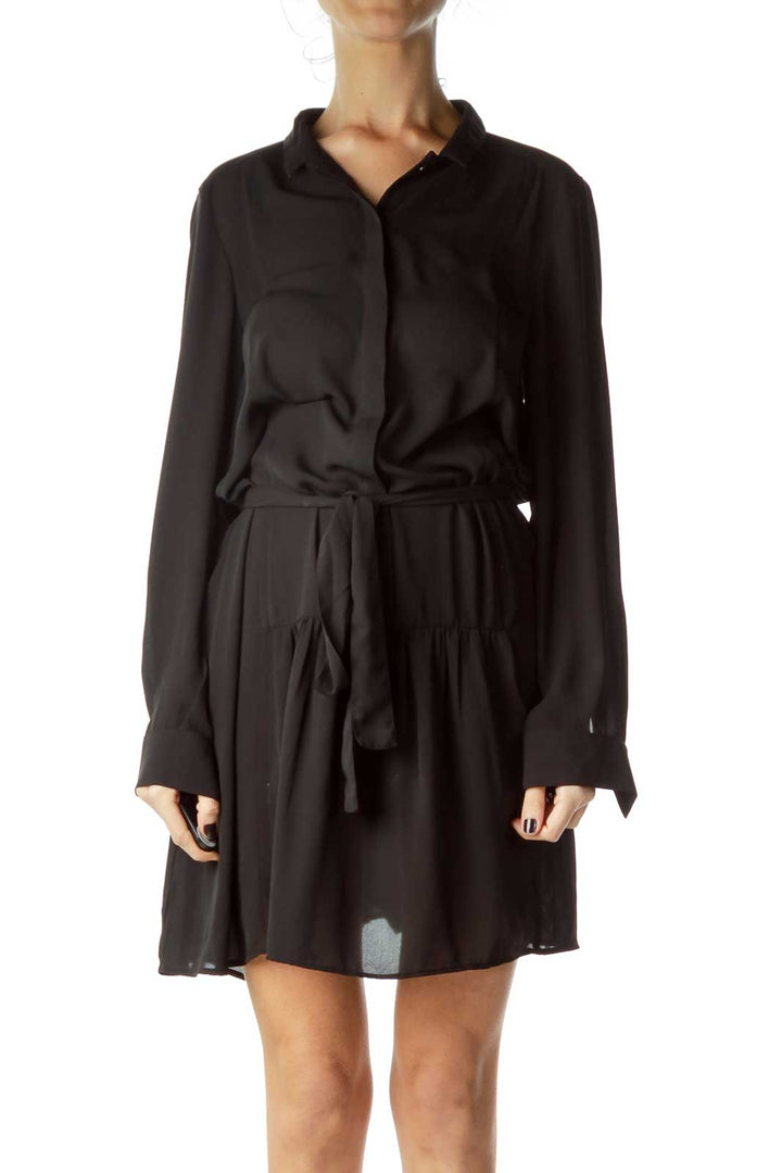 Black Sheer Long Sleeve Dress