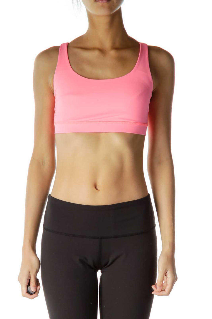 Pink Spaghetti Straps Sports Bra