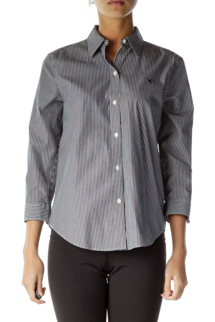 Black White Pinstripe Shirt