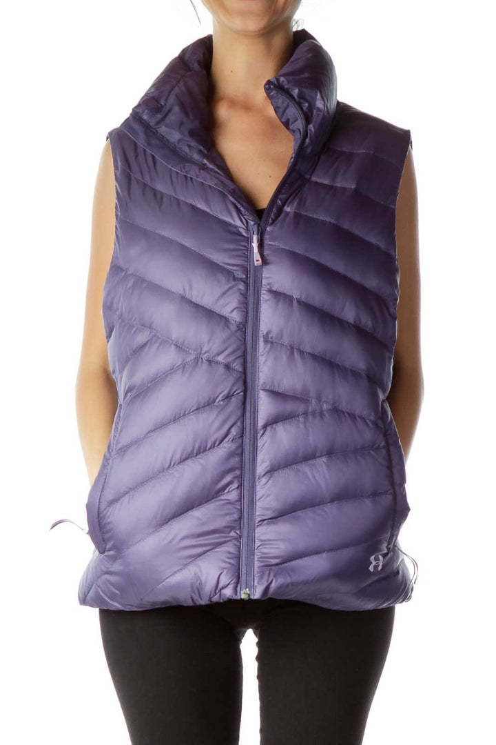 Purple Down Zippered Vest