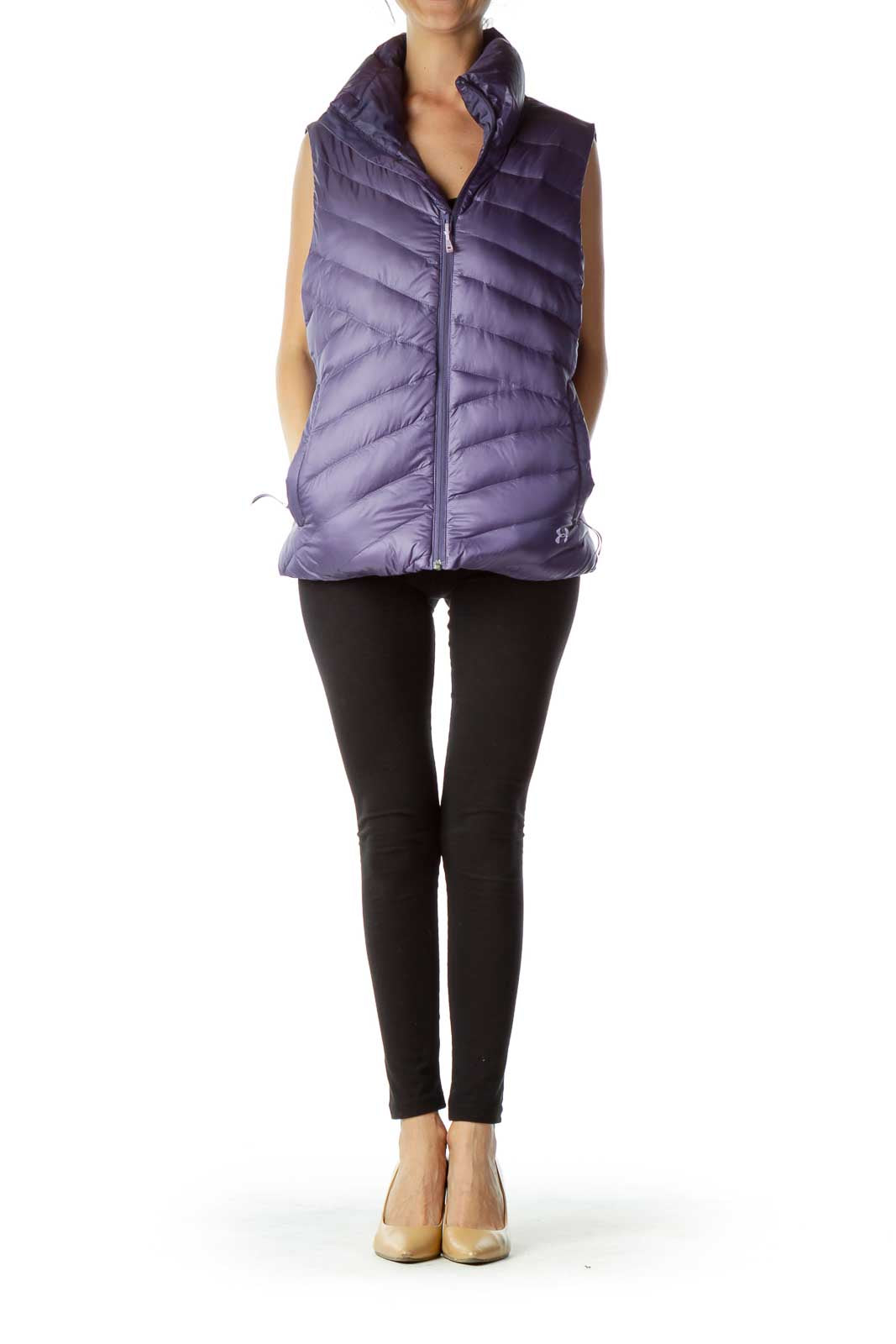 Purple Down Zippered Vest