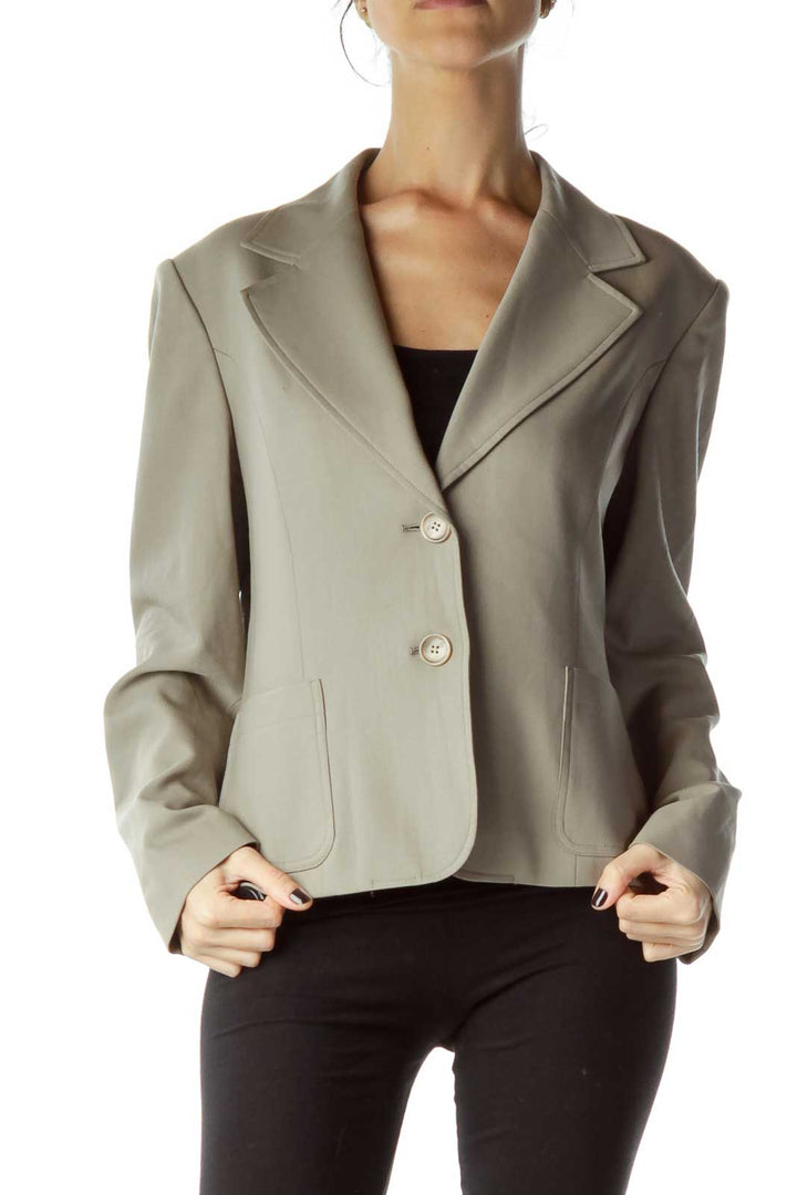 Light Green Buttoned Blazer