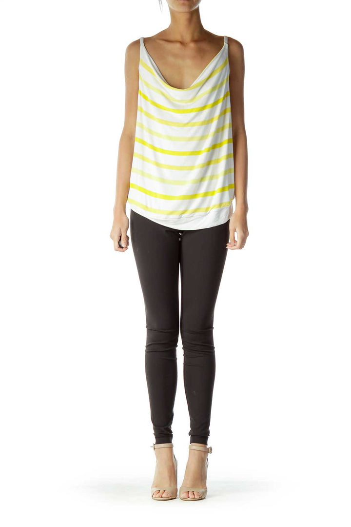 Cream Yellow Striped Tank Top