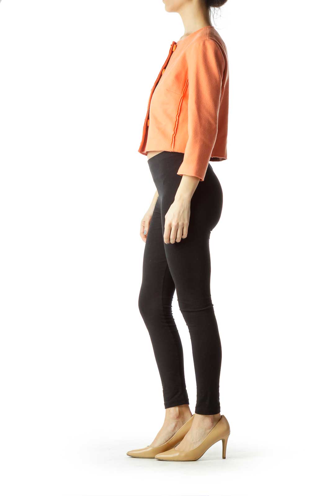 Orange Wool Cashmere Cropped Jacket