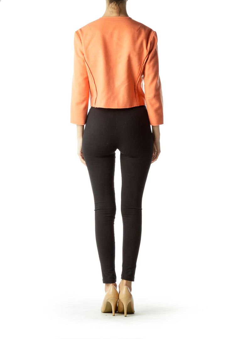 Orange Wool Cashmere Cropped Jacket