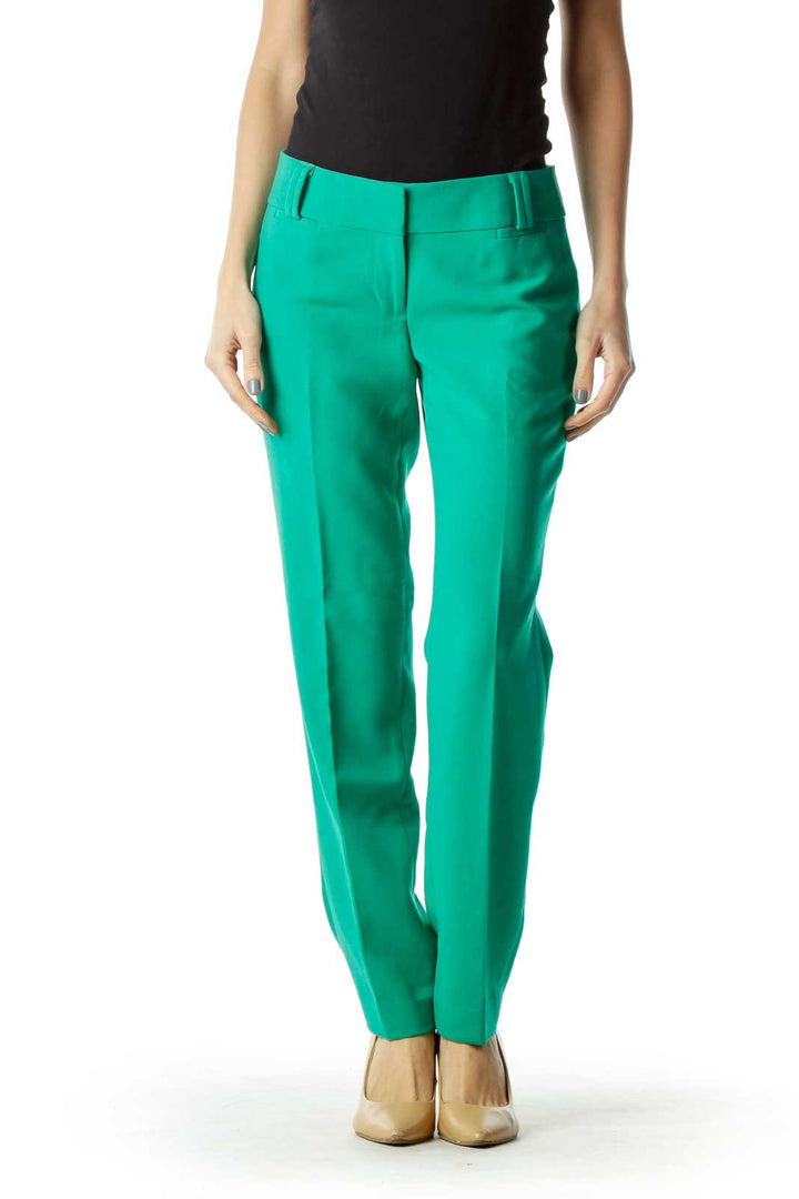 Green Skinny Leg Slacks