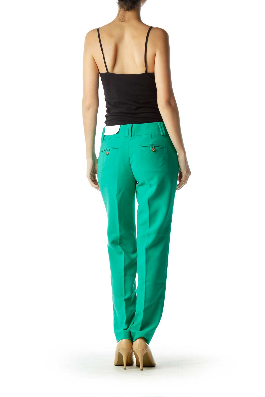 Green Skinny Leg Slacks