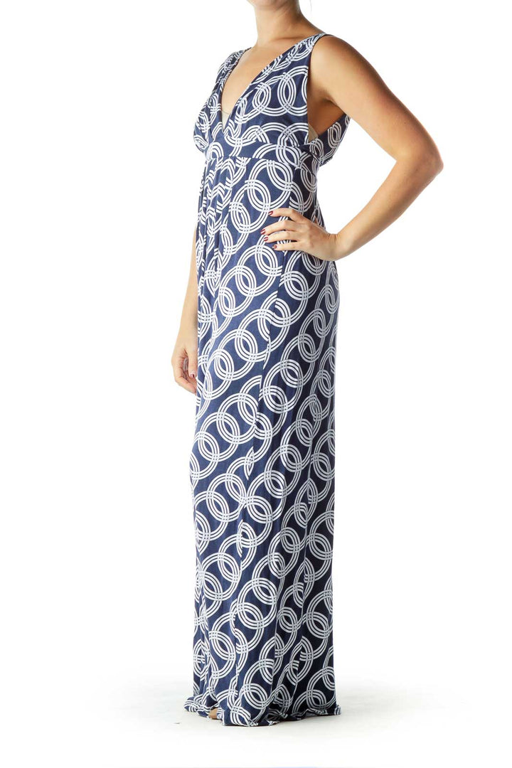 Blue Print Jersey Maxi Dress