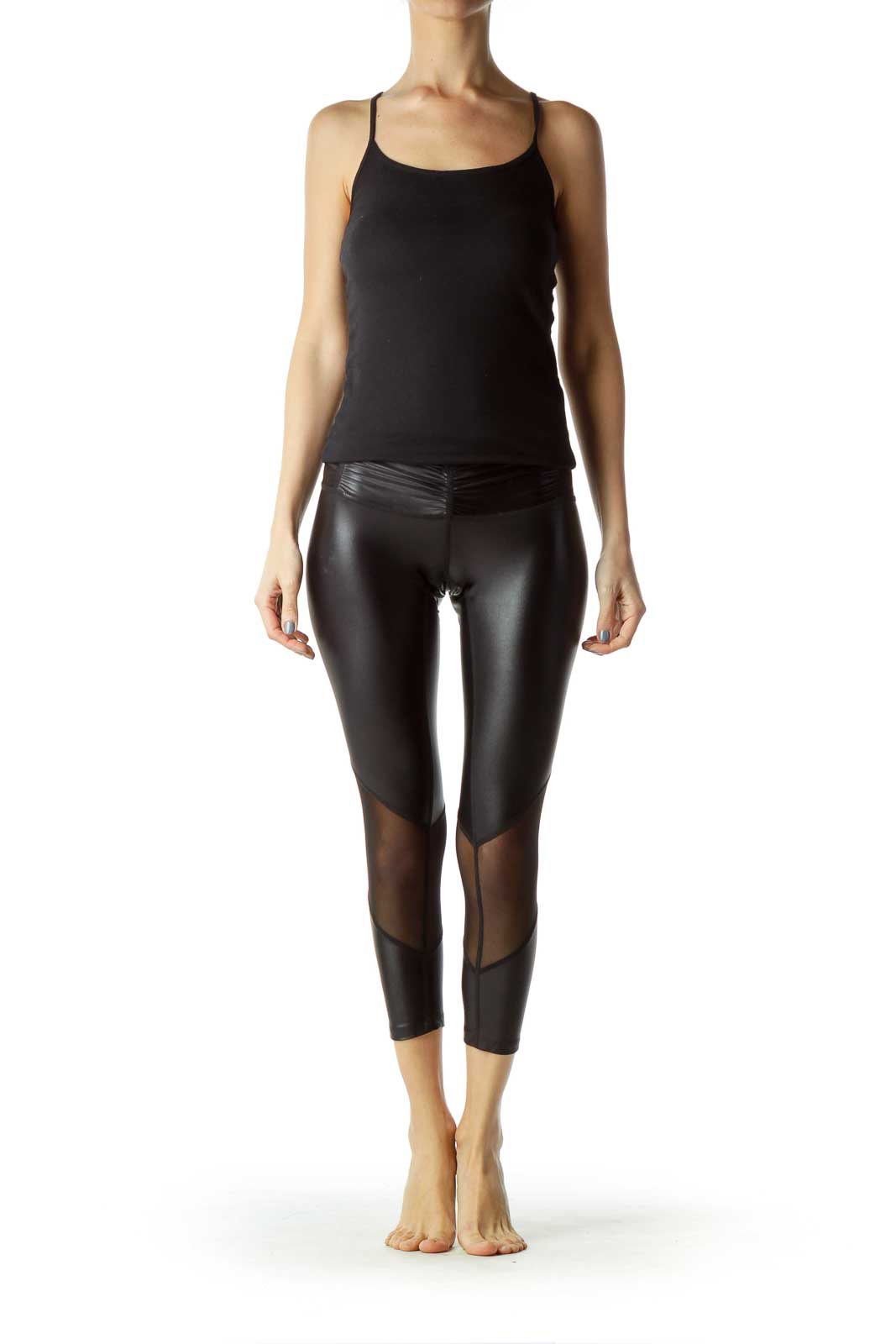 Black Sheer Cropped Leggings