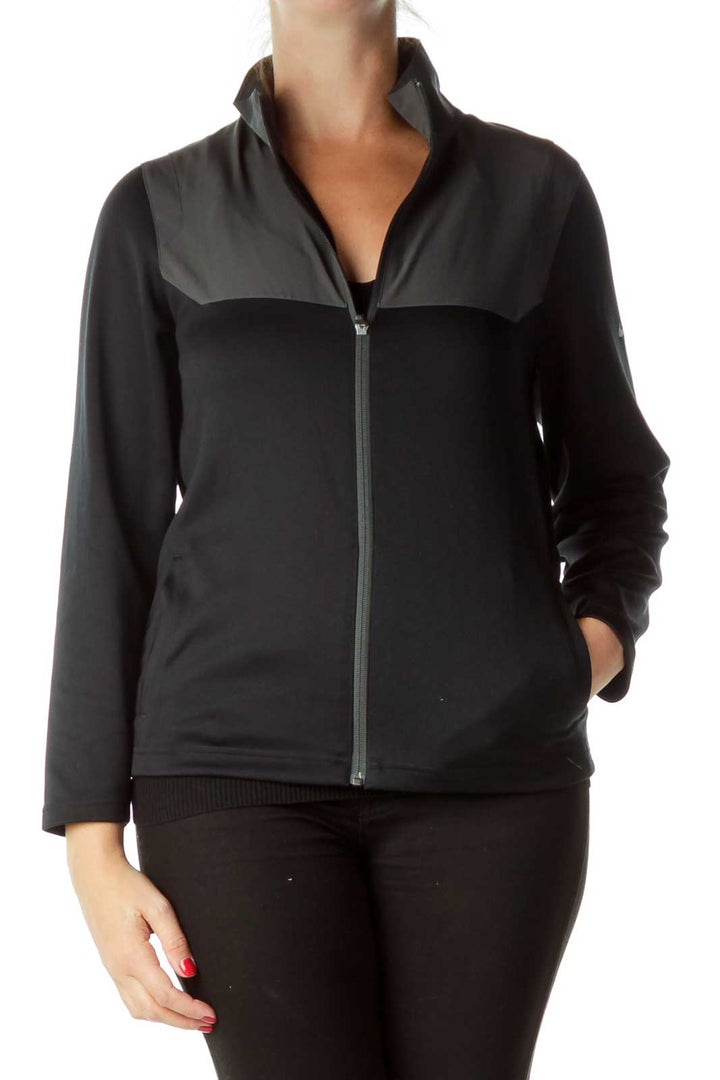 Black Full Zip Golf Top