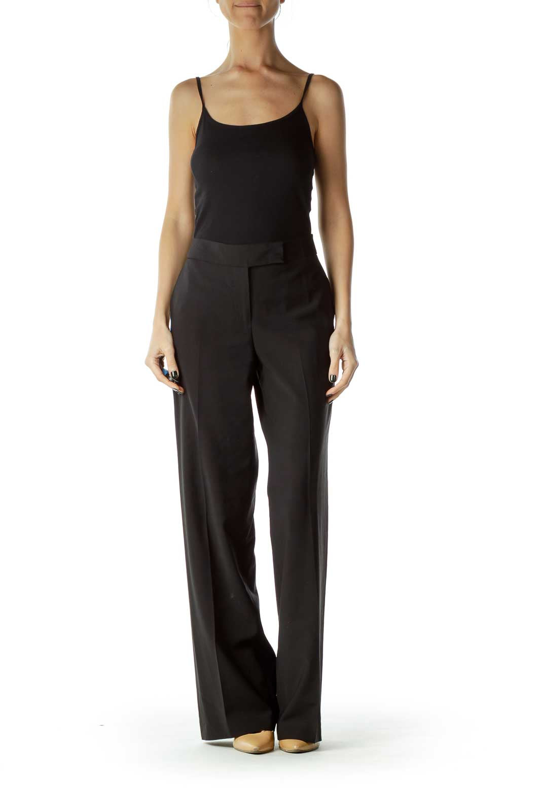 Black Straight-Leg Signature Pants