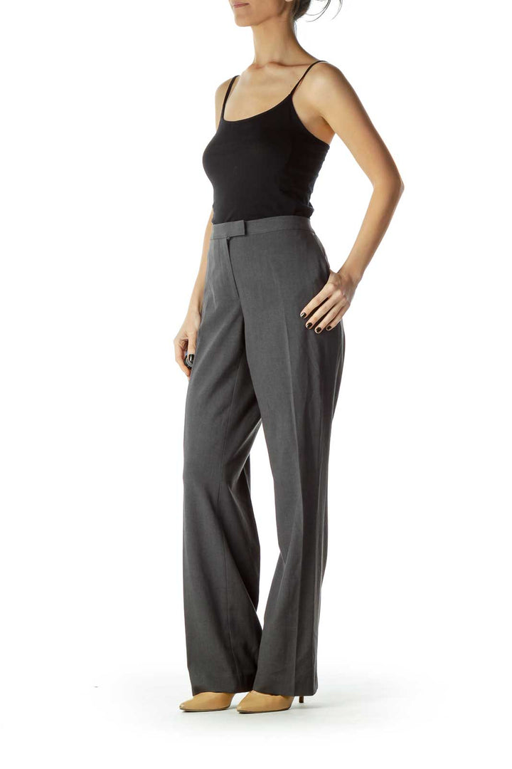 Gray Straight-Leg Slacks