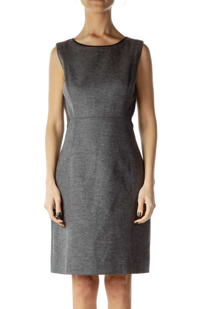 Gray Color Block Work Dress