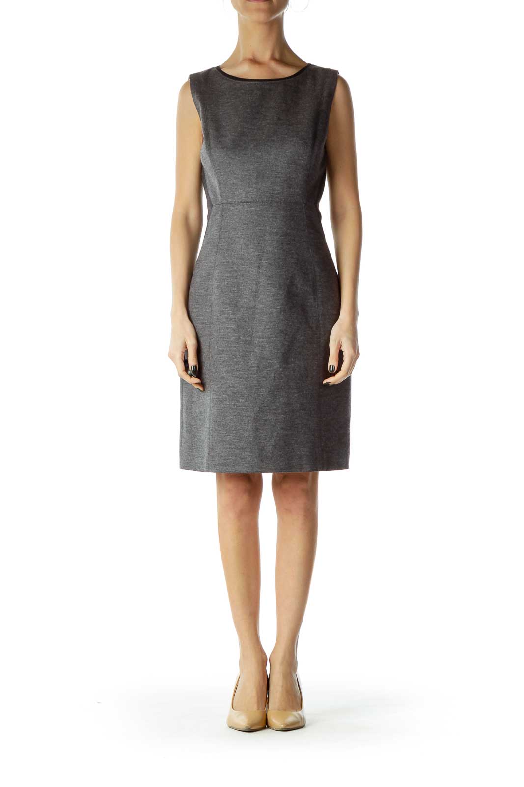 Gray Color Block Work Dress