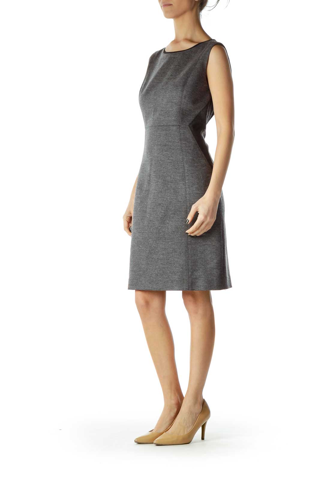 Gray Color Block Work Dress