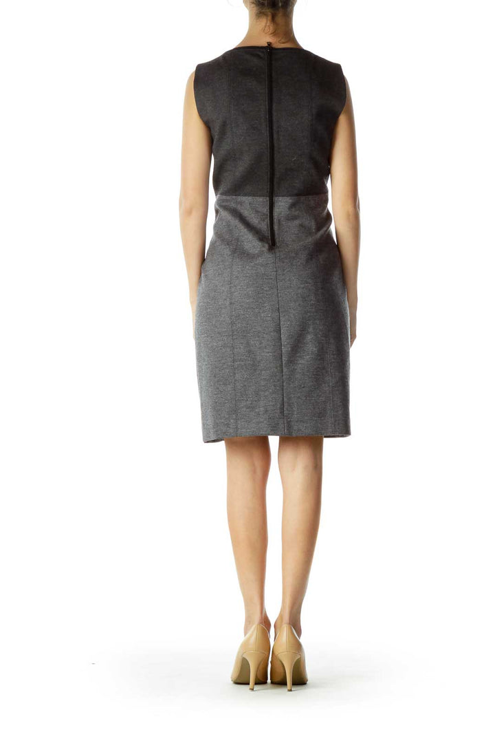 Gray Color Block Work Dress