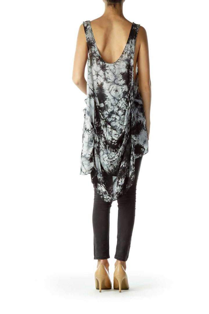 Gray Black Tie Dye Tank Top