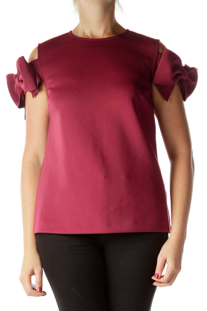 Pink Bow Short Sleeve Top