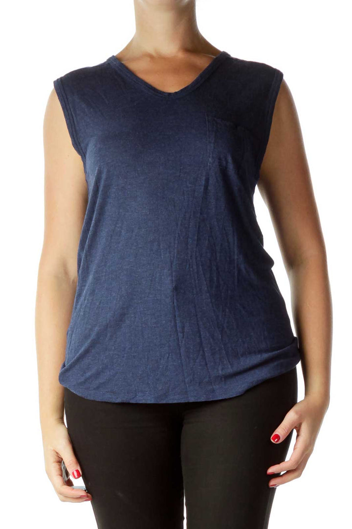 Navy Sleeveless T-Shirt