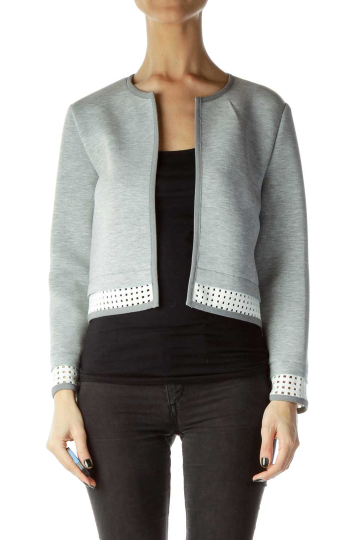 Gray Cropped Scuba Jacket