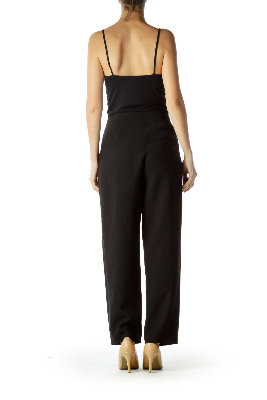 Black Wide-Leg 7/8 Slacks