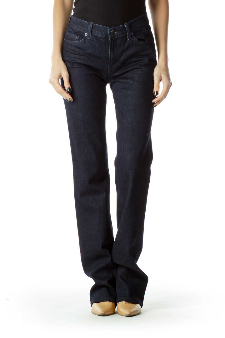 Navy Straight-Leg Jeans