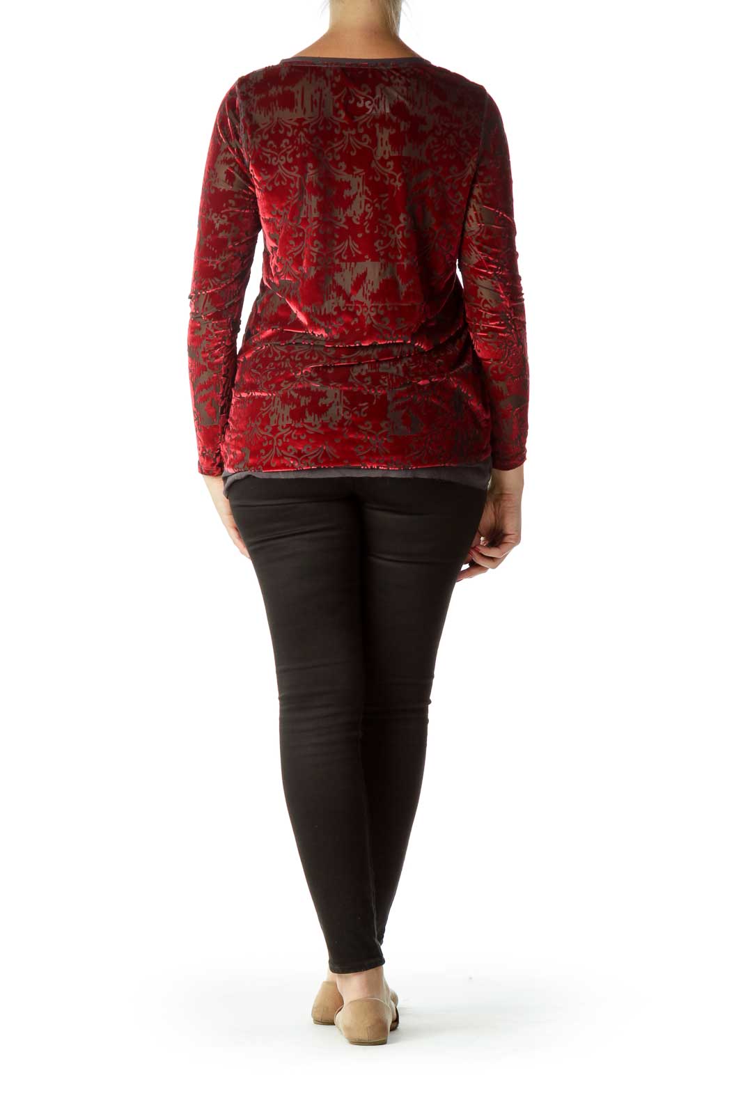 Red Velvet Print Long Sleeve Top