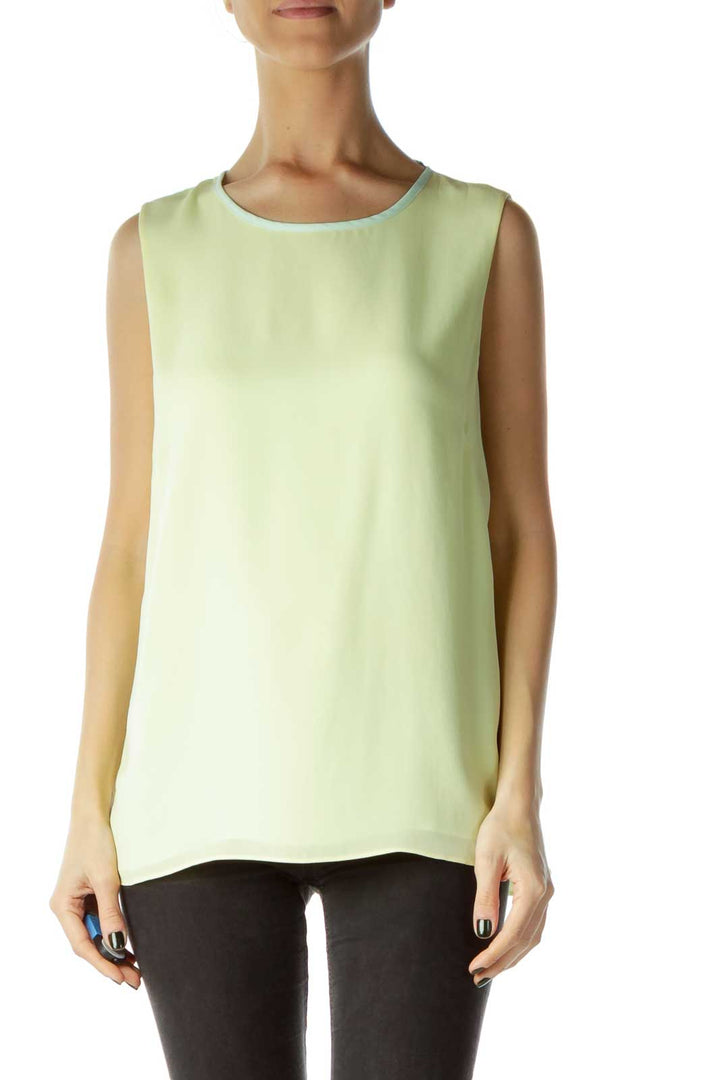 Yellow Green Sleeveless Blouse