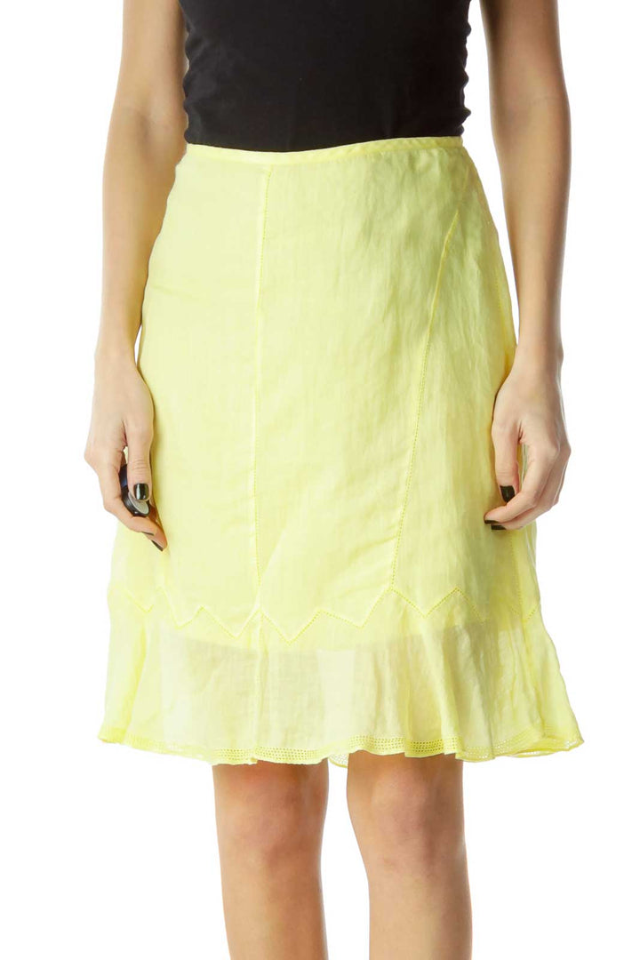 Yellow Flared A-Line Skirt