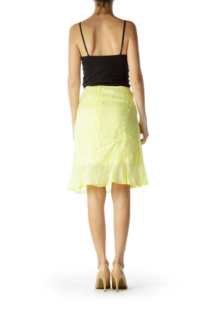 Yellow Flared A-Line Skirt