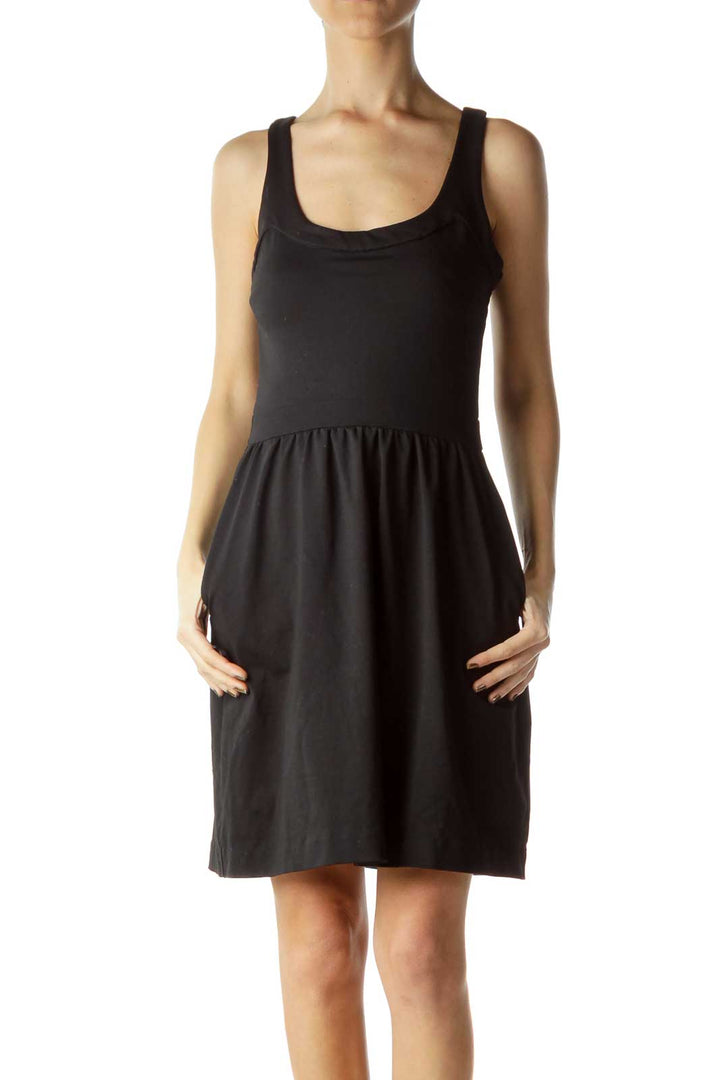 Black Sleeveless Fitted Day Dress