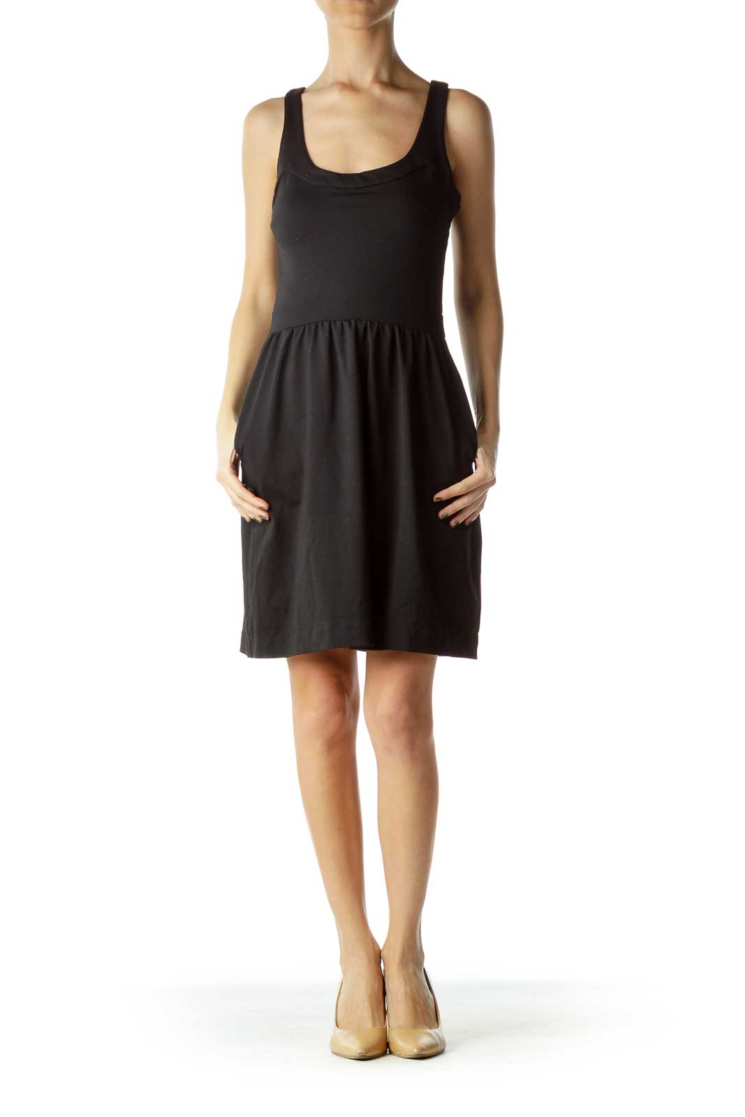 Black Sleeveless Fitted Day Dress