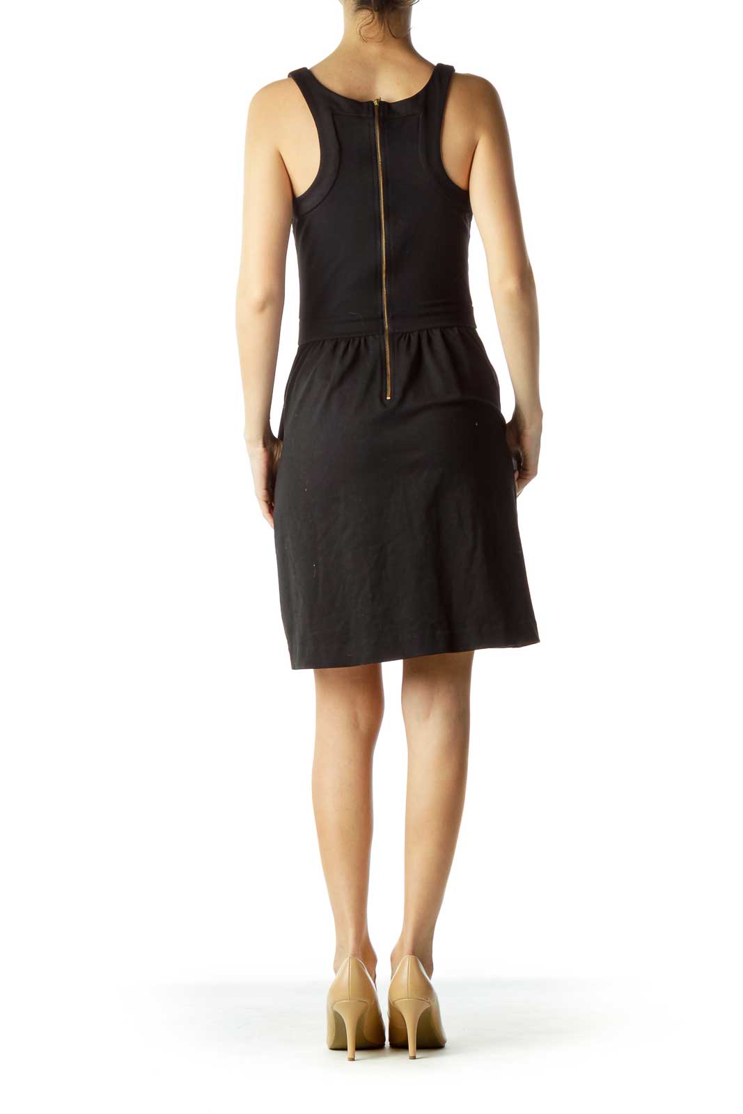 Black Sleeveless Fitted Day Dress