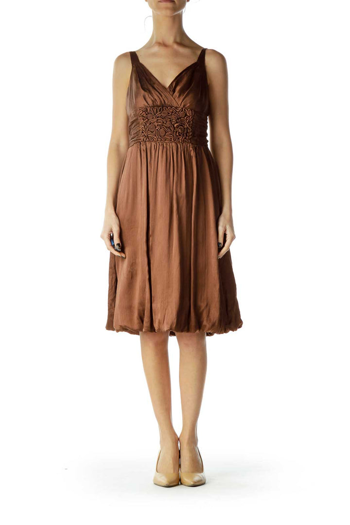 Brown Empire Waist Cocktail Dress