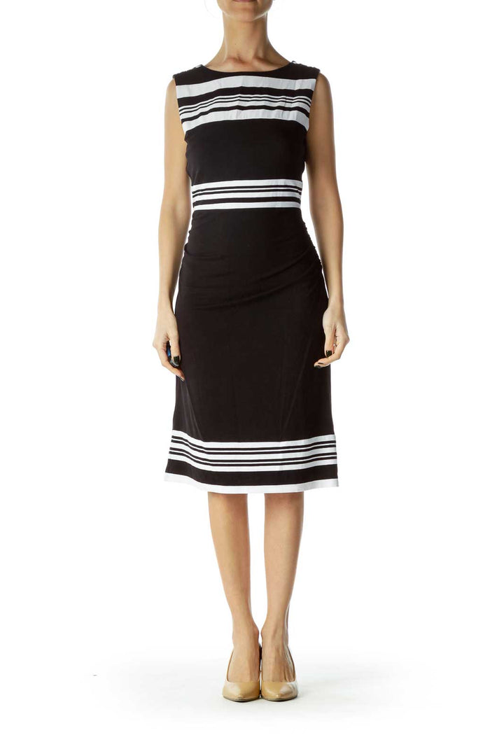 Black White Striped Day Dress