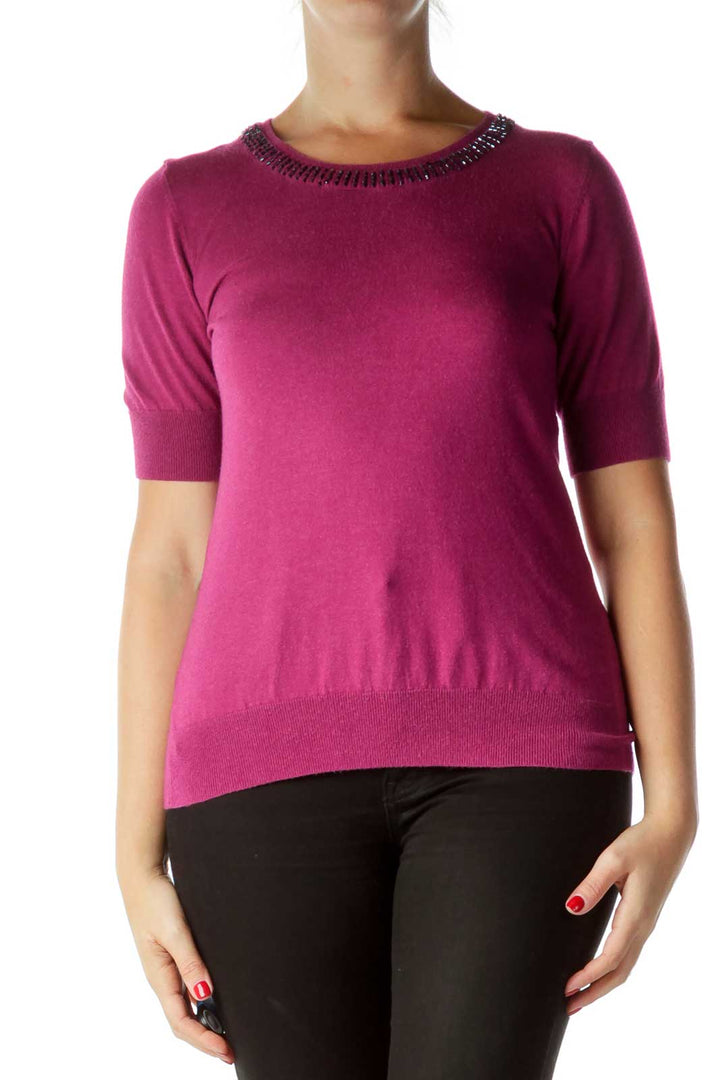 Pink Short Sleeve Knit