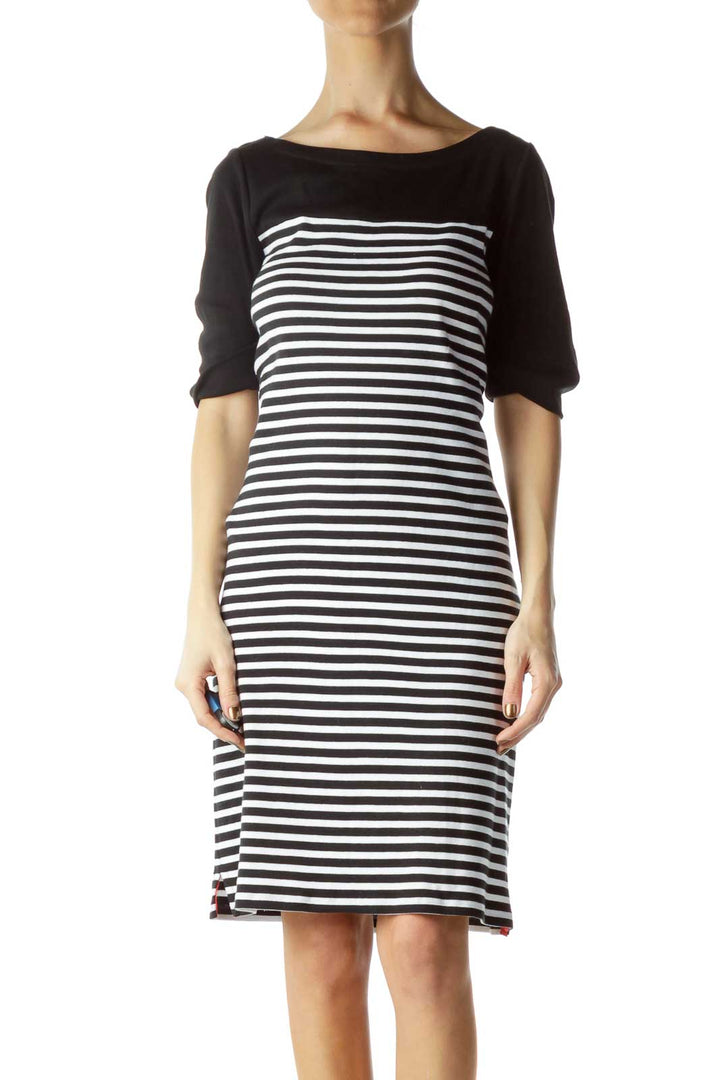 Black White Striped Day Dress