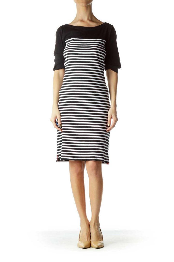 Black White Striped Day Dress